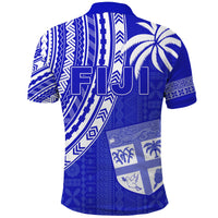 Fiji Rugby Sevens Polo Shirt Fijian 7s Tapa Polynesian Blue Ver.02 LT13 - Polynesian Pride