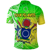 Happy Mangaia Gospel Day Polo Shirt Cook Islands Coat Of Arms Polynesian Pattern LT14 - Polynesian Pride
