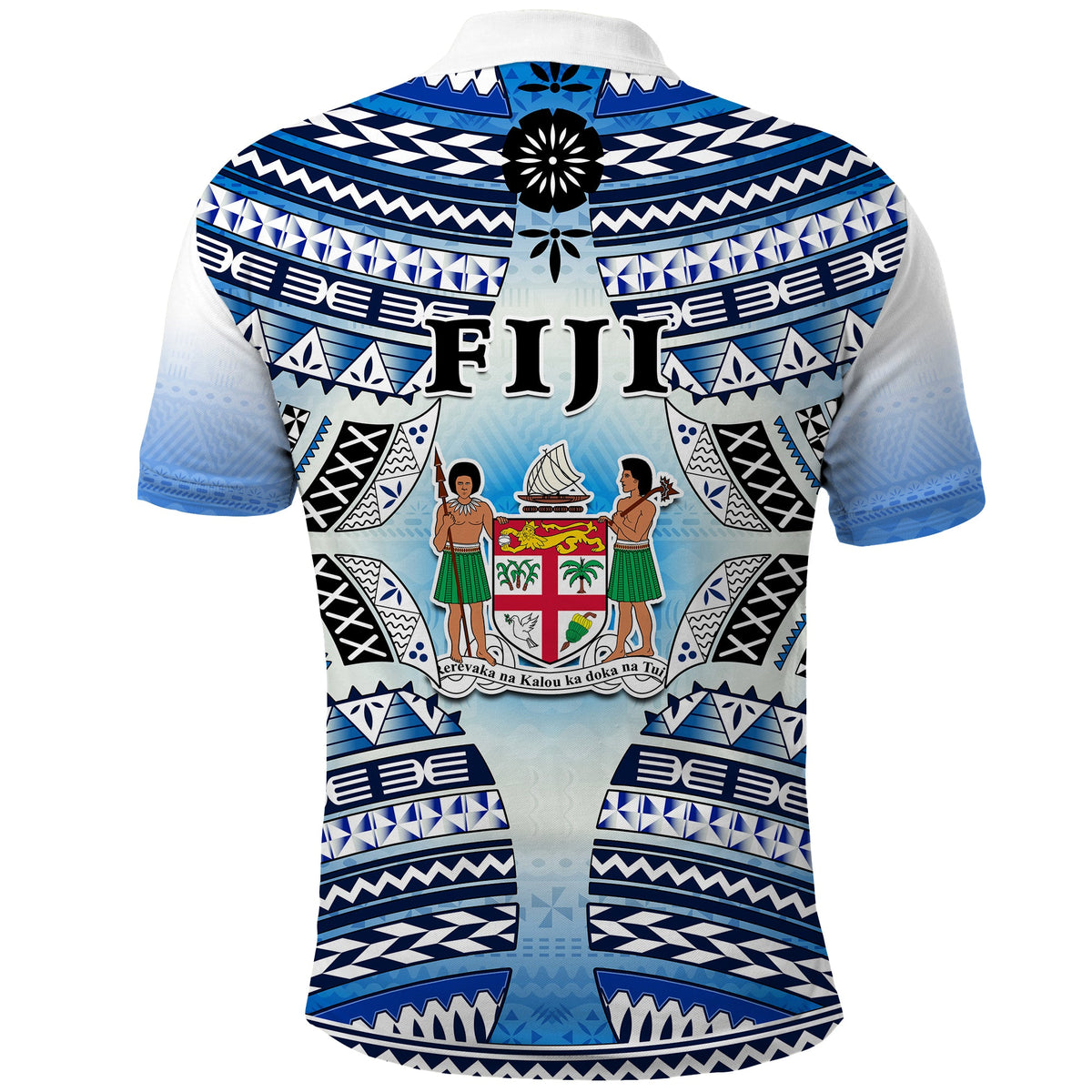 Fiji Polo Shirt Kaiviti Fijian Special Tapa Pattern LT14 - Polynesian Pride