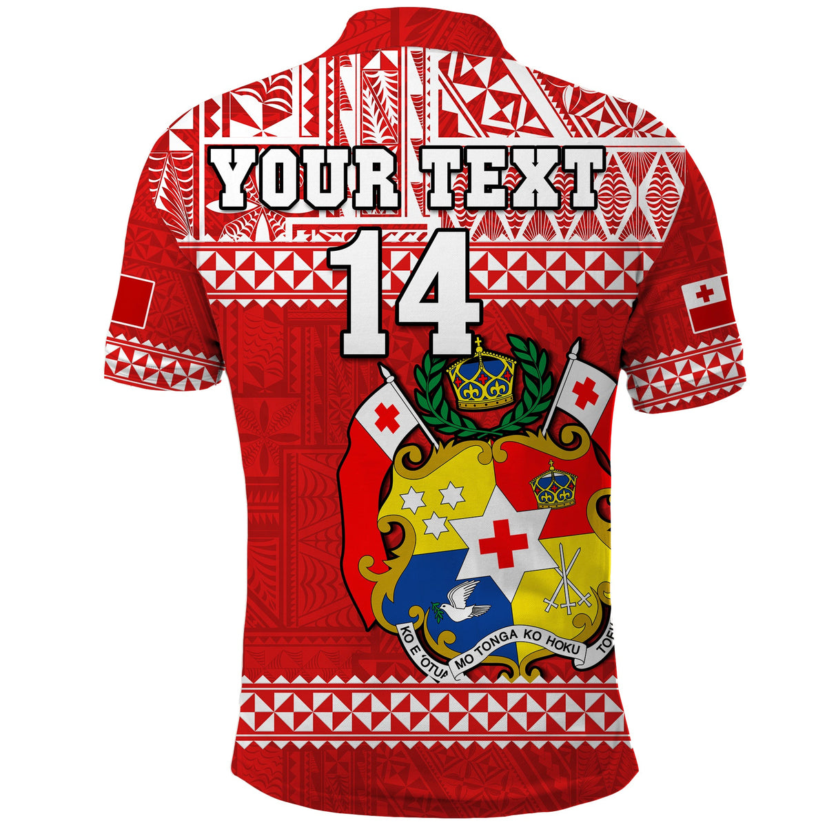 (Custom Text and Number) Tonga Rugby Polo Shirt Mate Maa Tonga Pacific Ngatu White LT14 - Polynesian Pride