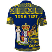 Custom Niue Polo Shirt Hiapo Mix Polynesian Happy Constitution Day LT14 - Polynesian Pride