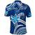 Custom Hawaii Flowers Wave Polo Shirt Kanaka Maoli Blue Polynesian LT13 - Polynesian Pride