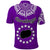 Rarotonga Cook Islands Polo Shirt Turtle and Map Style Purple LT13 - Polynesian Pride