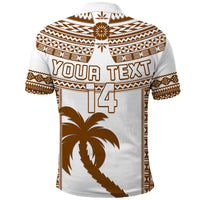 Custom Text and Number Fiji Rugby Polo Shirt Pacific The Bati Brown Fijian Tapa LT14 - Polynesian Pride
