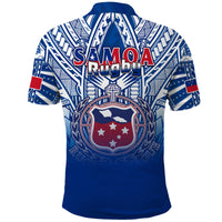 Samoa Rugby Polo Shirt Toa Samoa Polynesian Pacific Navy Version LT14 - Polynesian Pride