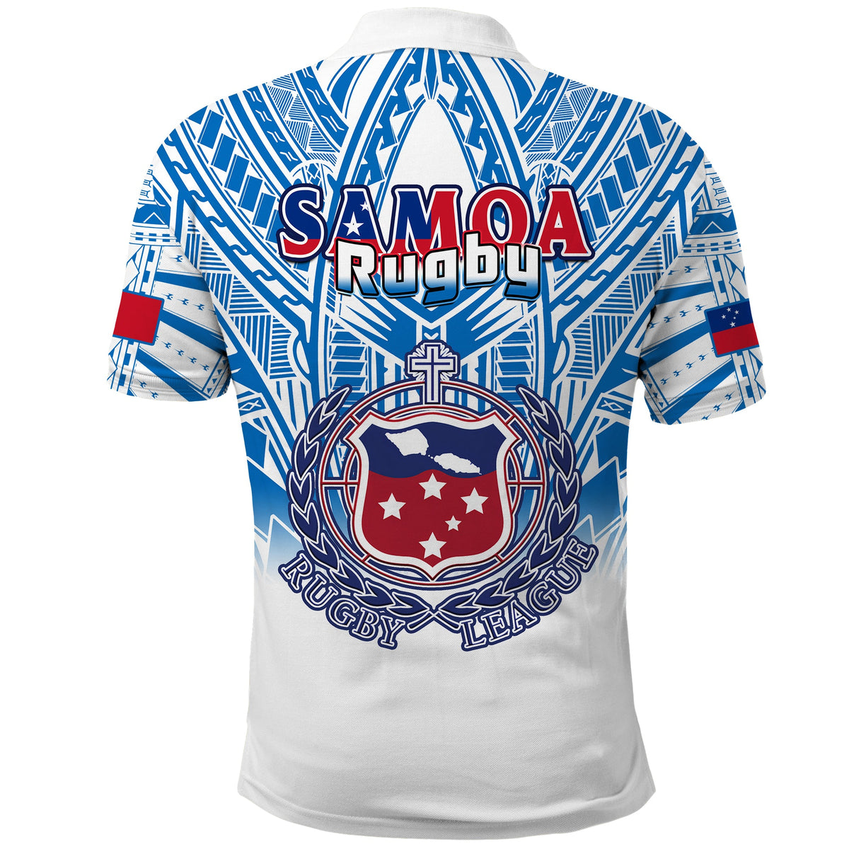 Samoa Rugby Polo Shirt Toa Samoa Polynesian Pacific White Version LT14 - Polynesian Pride