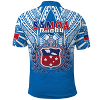Samoa Rugby Polo Shirt Toa Samoa Polynesian Pacific Blue Version LT14 - Polynesian Pride