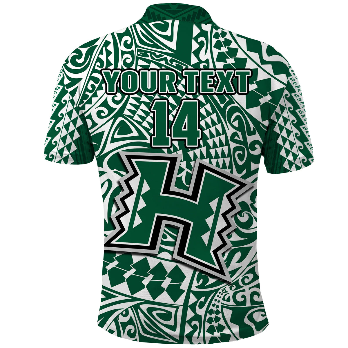 (Custom Text and Number) Hawaii Football Polo Shirt Rainbow Warriors Tribal Kakau LT14 - Polynesian Pride