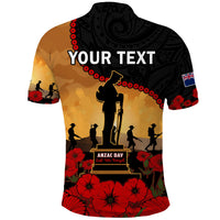 Custom New Zealand ANZAC Polo Shirt Maori Camouflage Mix Poppies We Will Remember Them LT14 - Polynesian Pride