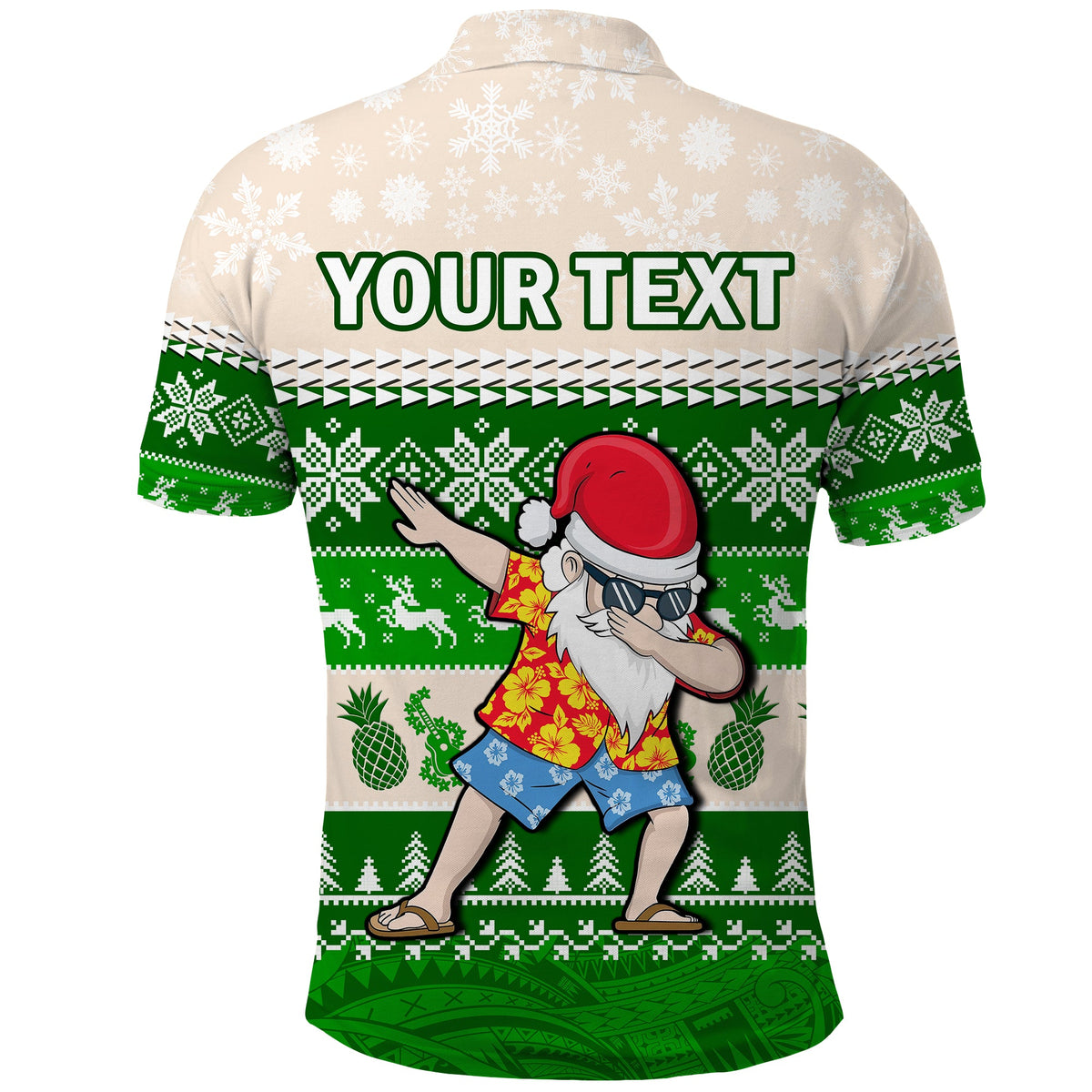 Custom Hawaii Mele Kalikimaka Polo Shirt Dabbing Santa Green Merry Christmas LT14 - Polynesian Pride