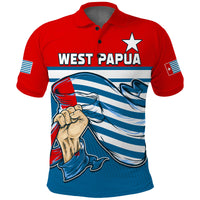 Free West Papua Polo Shirt One People One Soul Strong West Papuan LT13 Blue - Polynesian Pride