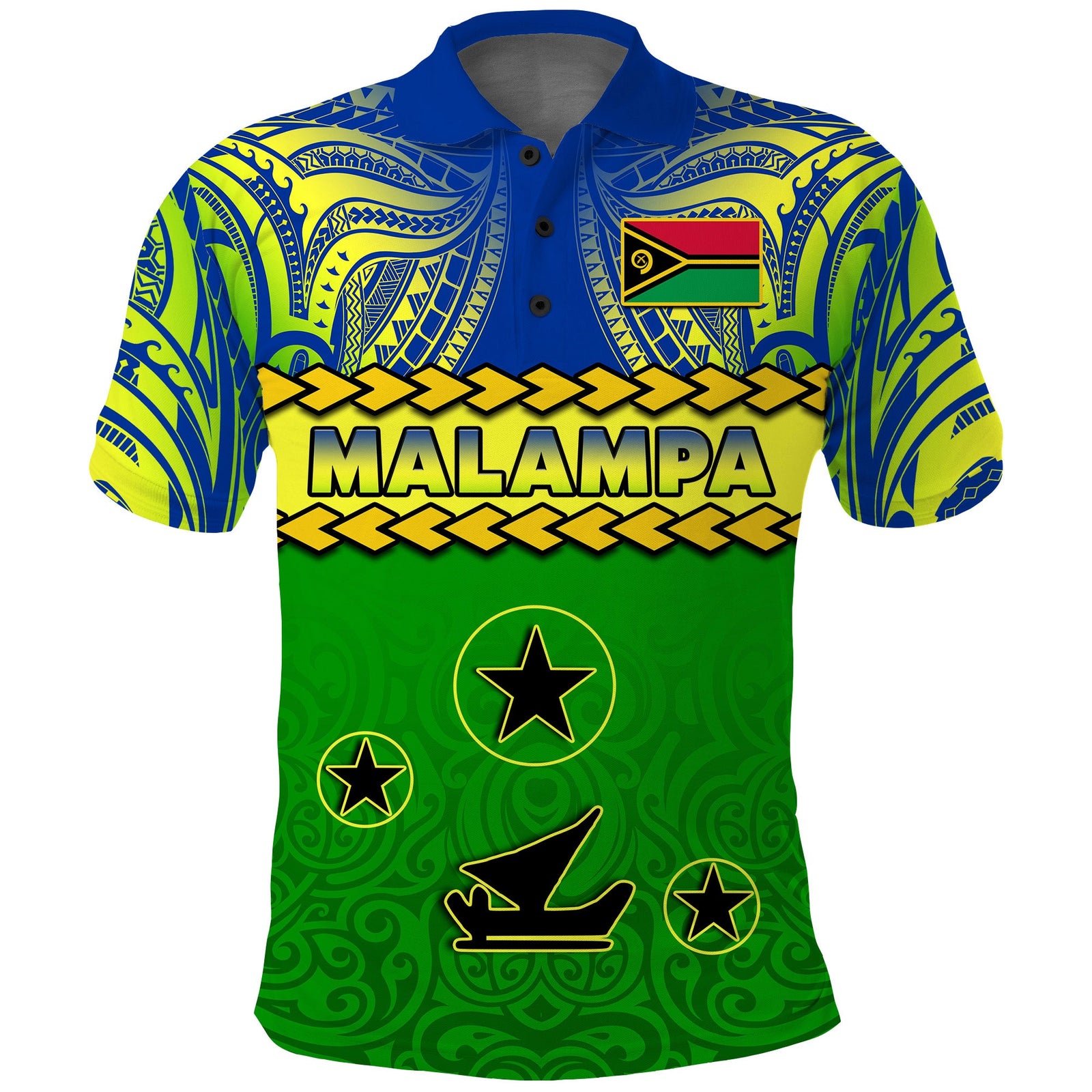 Malampa Province Polo Shirt Vanuatu Pig Tusk Polynesian Flag Style LT14 Green - Polynesian Pride