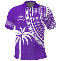 Fiji Rugby Sevens Polo Shirt Fijian 7s Tapa Polynesian Purple LT13 Purple - Polynesian Pride