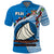 Custom Fiji Polo Shirt Vitian Drua Mix Tagimaucia Flower Blue Style LT14 - Polynesian Pride