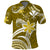 Custom Hawaii Flowers Wave Polo Shirt Kanaka Maoli Gold Polynesian LT13 Gold - Polynesian Pride