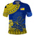 Niue Hiapo Polo Shirt Rock of Polynesia Tapa Niuean Crab Happy Day LT13 Blue - Polynesian Pride