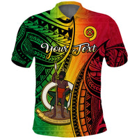 Custom Vanuatu Polo Shirt Luganville Polynesian Reggae Coat Of Arms LT14 Reggae - Polynesian Pride