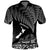 Custom New Zealand Silver Fern Polo Shirt Aotearoa Map Maori LT14 Black - Polynesian Pride