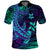 Custom Polynesian Polo Shirt Purple Paradise Hawaiian Tribal Hammerhead Shark LT14 - Polynesian Pride