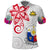 Custom Philippines Polo Shirt Sun Filipino Polynesian mix Flowers White Vibe LT13 White - Polynesian Pride