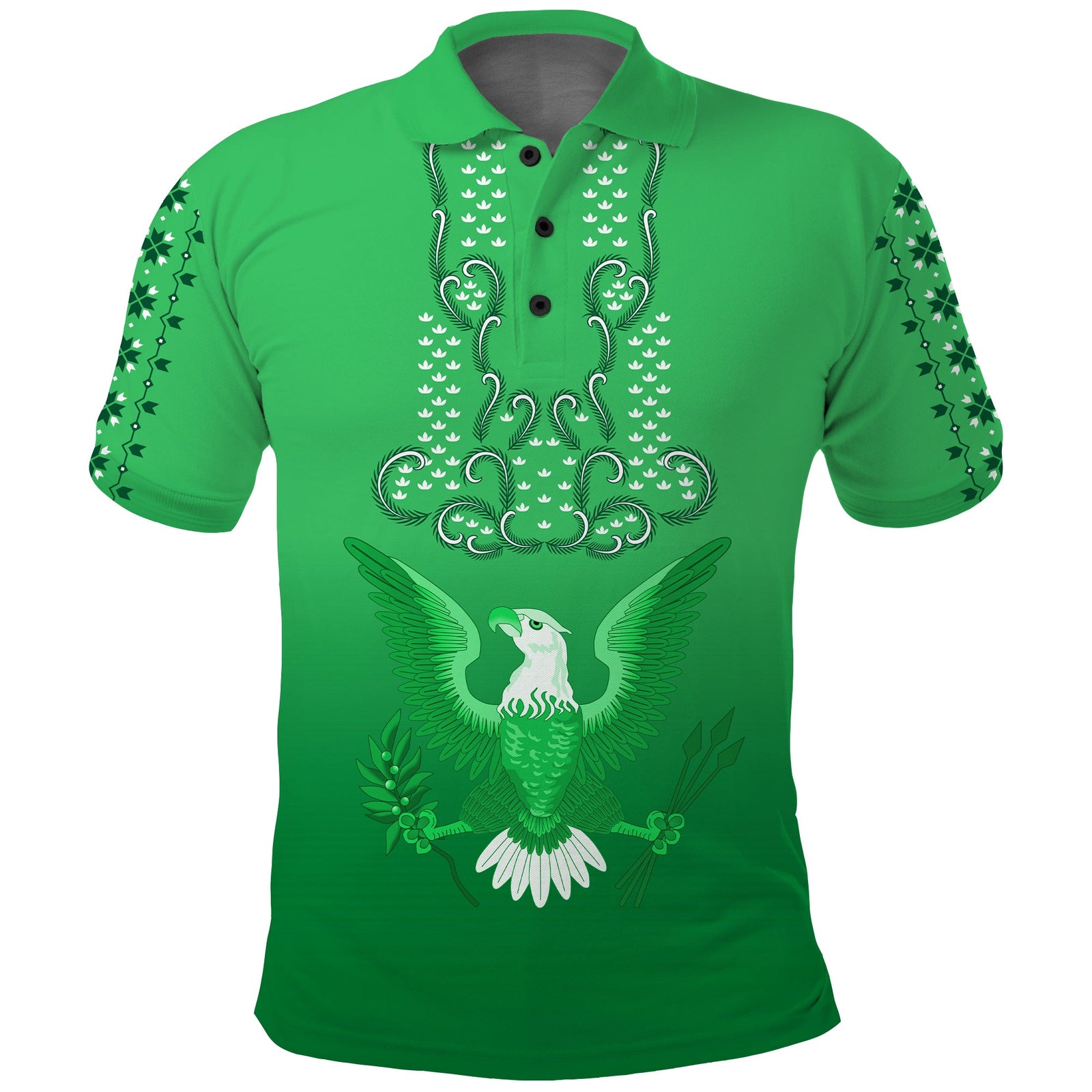 Philippines Polo Shirt Sun Filipino Green Barong LT13 Green - Polynesian Pride