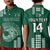 (Custom Text And Number) Hawaii Football Polo Shirt KID Kakau Rainbow Warriors Helmet LT14 Kid Green - Polynesian Pride