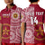 (Custom Text and Number) Tonga Eua High School Polo Shirt Class Of Year Tongan Ngatu Pattern LT14 Kid Maroon - Polynesian Pride