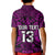 (Custom Text and Number) New Zealand Silver Fern Rugby Polo Shirt KID All Black Purple NZ Maori Pattern LT13 - Polynesian Pride