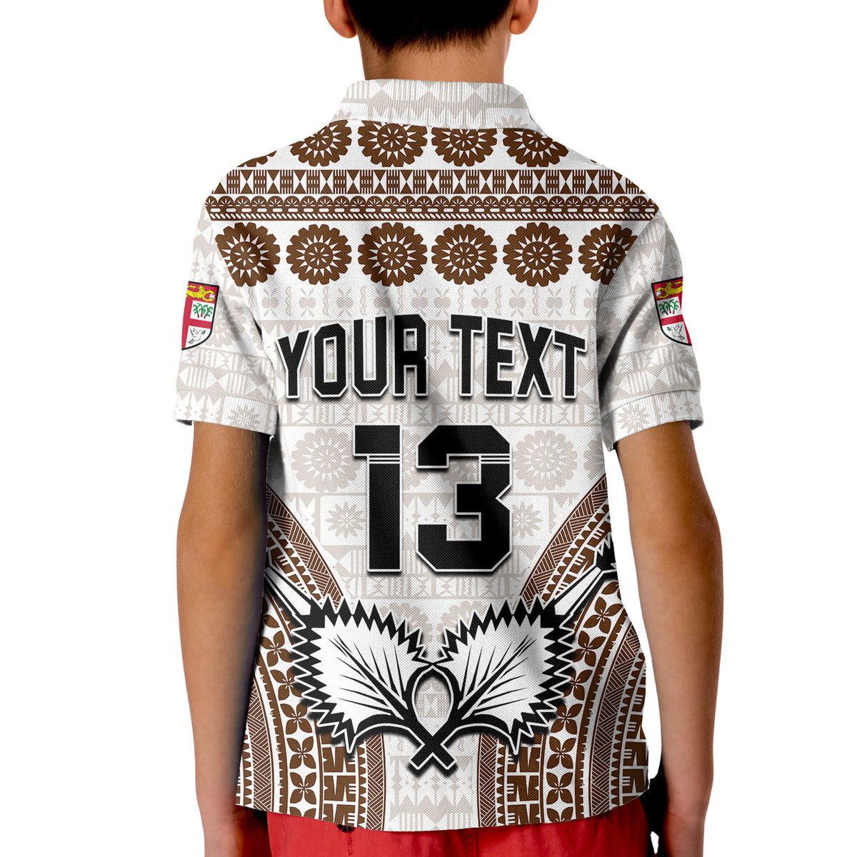Custom Text and Number Fiji Rugby Bati Polo Shirt Proud Tapa Pattern LT13 - Polynesian Pride