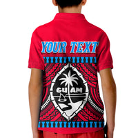 (Custom Personalised) Guam Chamorro Polo Shirt KID Latte Stone Red Polynesian Haligi LT13 - Polynesian Pride
