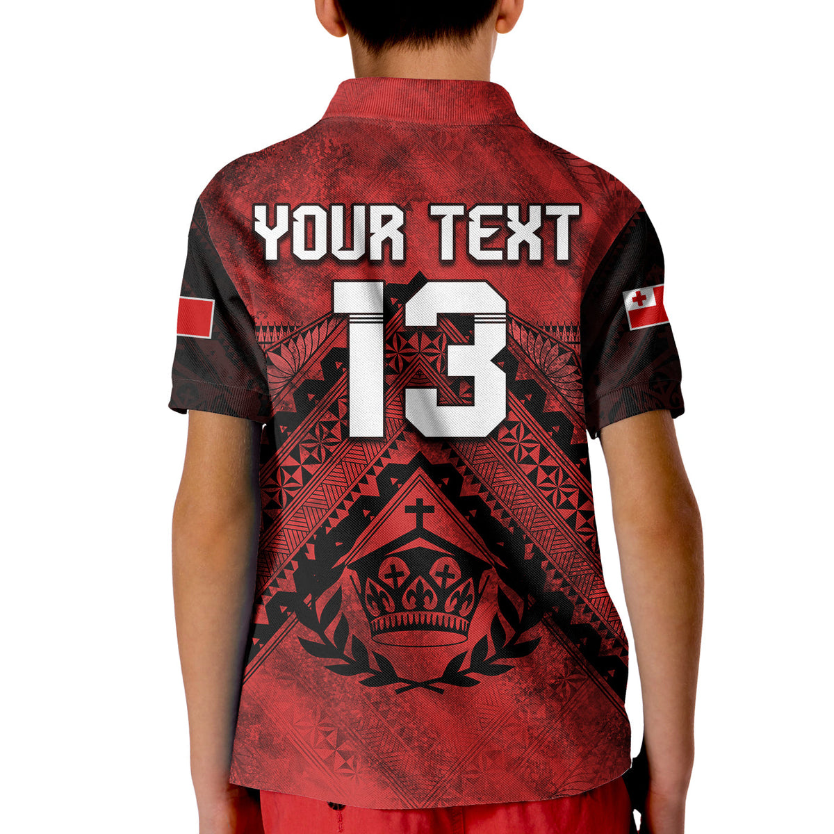 (Custom Text and Number) Tonga Rugby MMT Polo Shirt Ngatu Mate Maa Tonga Grunge LT13 - Polynesian Pride