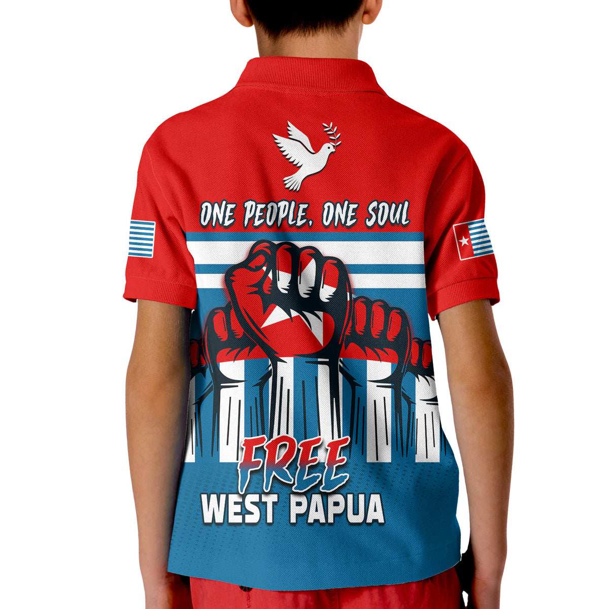 Custom Football Polo Shirt One People One Soul Strong West Papuan LT13 - Polynesian Pride