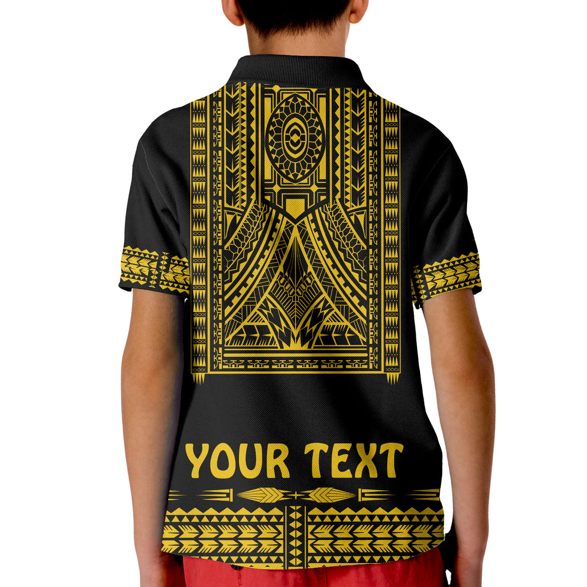 Custom Polynesian Polo Shirt Dashiki With Polynesian Tattoo Royal Golden Version LT14 - Polynesian Pride