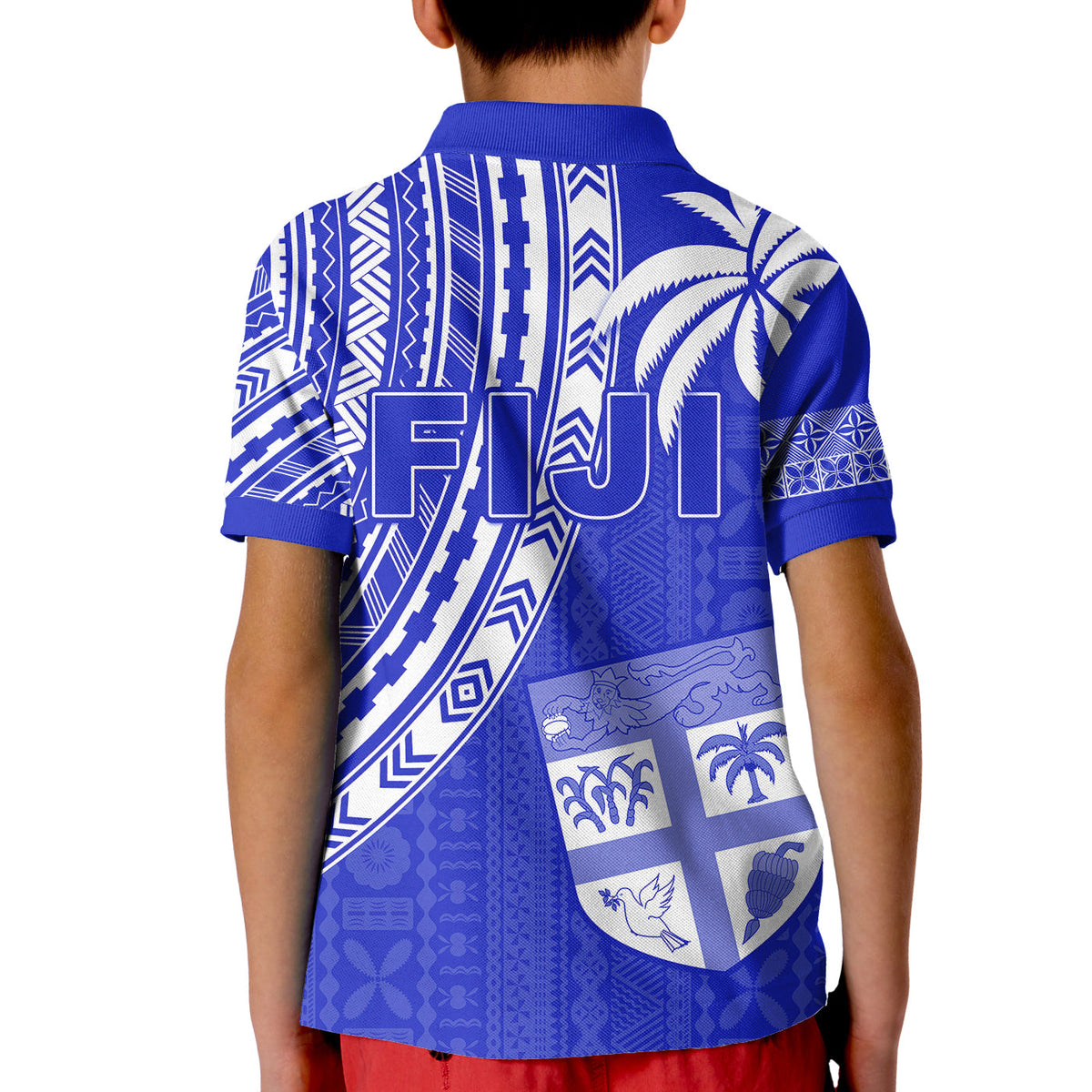 Fiji Rugby Sevens Polo Shirt Fijian 7s Tapa Polynesian Blue Ver.02 LT13 - Polynesian Pride