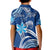 (Custom Personalised) Hawaii Flowers Wave Polo Shirt KID Kanaka Maoli Blue Polynesian LT13 - Polynesian Pride