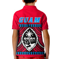 Guam Chamorro Polo Shirt KID Latte Stone Red Polynesian Haligi LT13 - Polynesian Pride