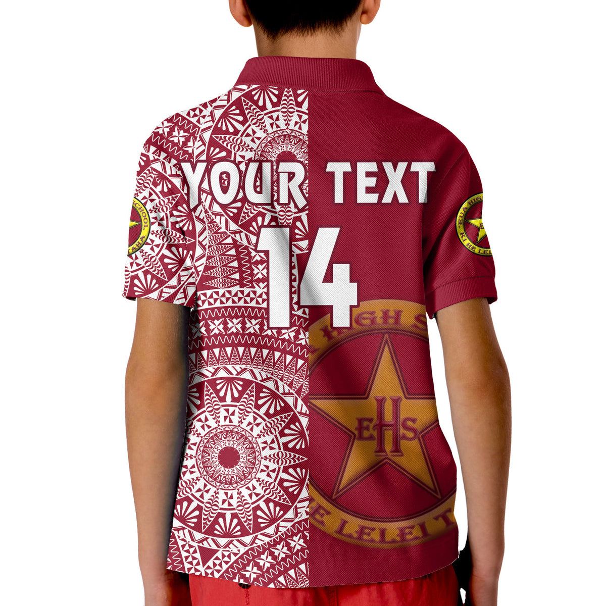 (Custom Text and Number) Tonga Eua High School Polo Shirt Class Of Year Tongan Ngatu Pattern LT14 - Polynesian Pride