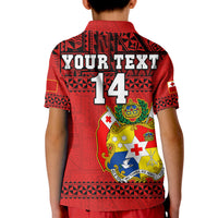 (Custom Text and Number) Tonga Rugby Polo Shirt Mate Maa Tonga Pacific Ngatu Black LT14 - Polynesian Pride