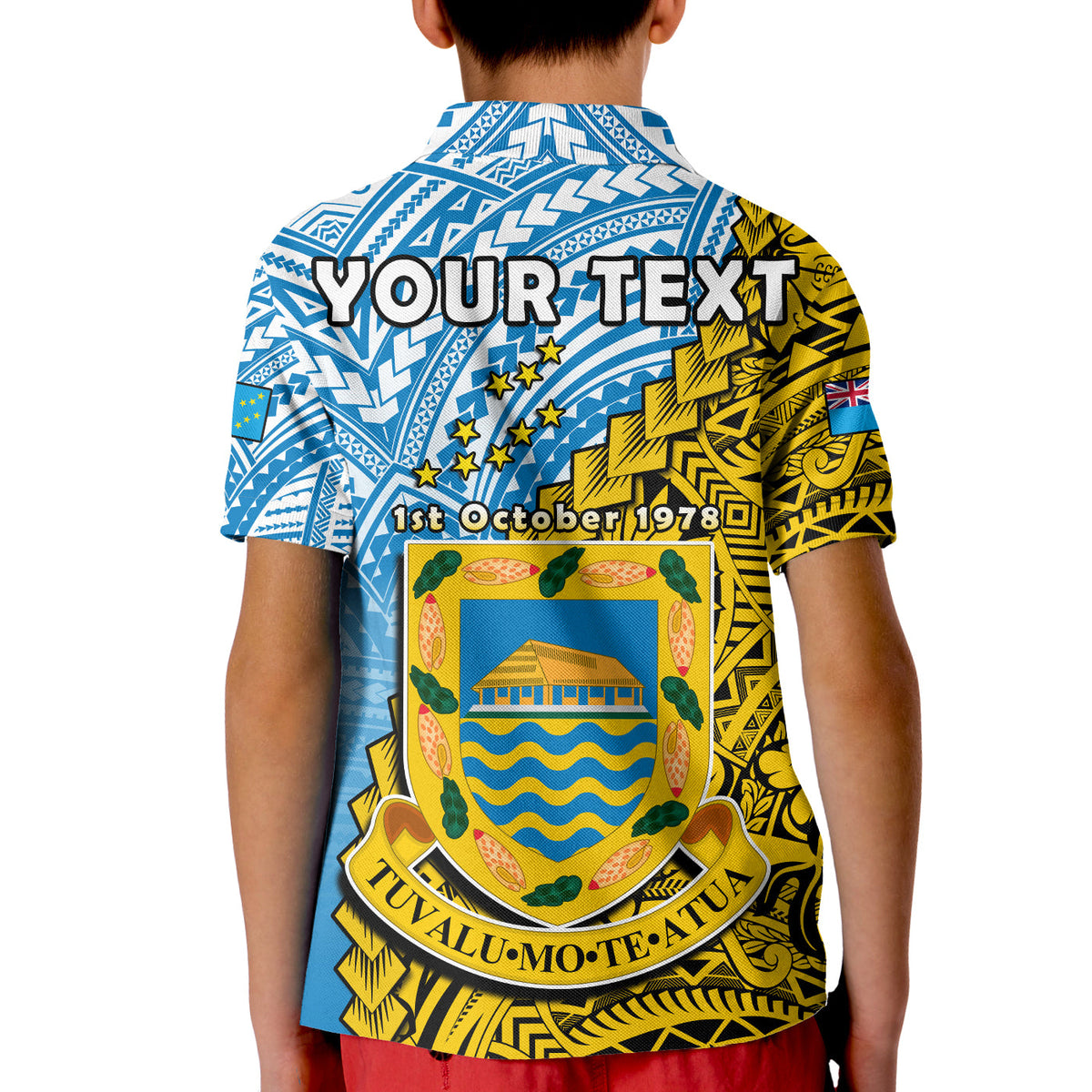 Custom Tuvalu 1978 Polo Shirt Happy 44th Independence Anniversary Polynesian Pattern LT14 - Polynesian Pride