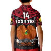 (Custom Text and Number) Papua New Guinea Rugby Polo Shirt PNG Kumuls Bird Of Paradise Black LT14 - Polynesian Pride
