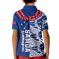 Toa Samoa Rugby Polo Shirt KID Siamupini Ula Fala Blue LT13 - Polynesian Pride
