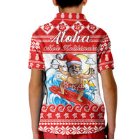 Custom Hawaii Christmas Polo Shirt Surfing Santa Mele Kalikimaka Polynesian LT14 - Polynesian Pride