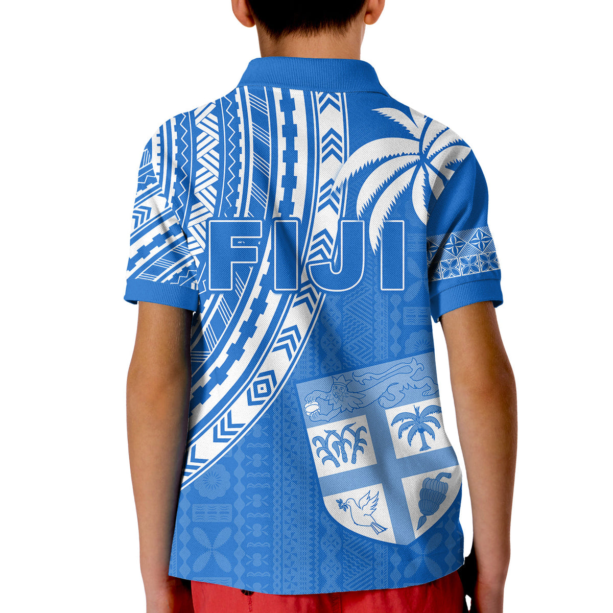 Fiji Rugby Sevens Polo Shirt Fijian 7s Tapa Polynesian Blue Ver.01 LT13 - Polynesian Pride