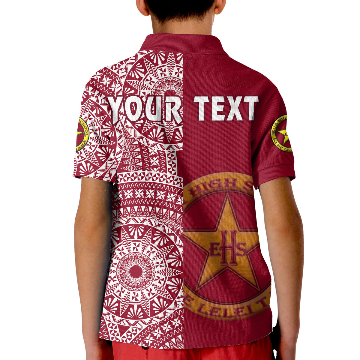 Custom Tonga Eua High School Polo Shirt Tongan Ngatu Pattern LT14 - Polynesian Pride