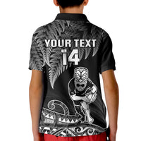 (Custom Text And Number) New Zealand Silver Fern Rugby Polo Shirt KID All Black Koru Maori LT14 - Polynesian Pride