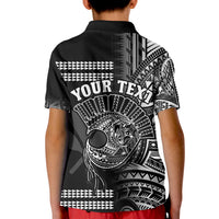 Custom Hawaii Polo Shirt Kakau Warrior Helmet Gradient White Polynesian LT14 - Polynesian Pride