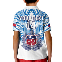 (Custom Text and Number) Samoa Rugby Polo Shirt Personalise Toa Samoa Polynesian Pacific White Version LT14 - Polynesian Pride