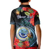 (Custom Personalised) Federated States of Micronesia Polo Shirt KID Hibiscus Flowers FSM Seal Polynesian LT14 - Polynesian Pride
