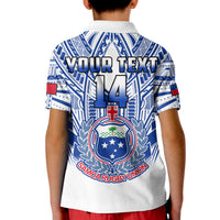 (Custom Text And Number) Samoa Rugby Polo Shirt KID Manu Samoa 7s Ginger White Polynesian LT14 - Polynesian Pride