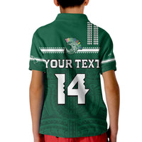(Custom Text And Number) Hawaii Football Polo Shirt KID Kakau Rainbow Warriors Helmet Go Bows LT14 - Polynesian Pride